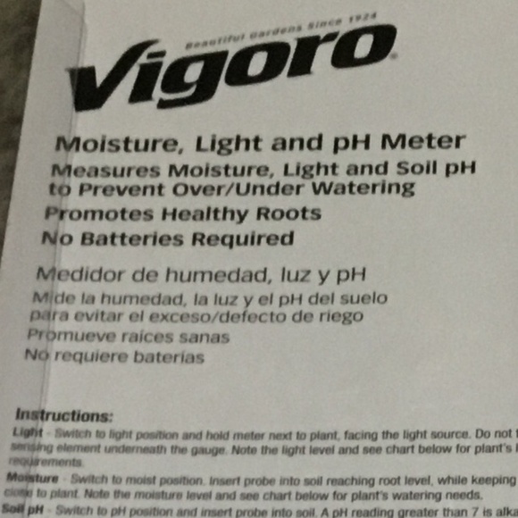 Moisture, light an ph meter excellent for indoor plants. - Picture 4 of 5